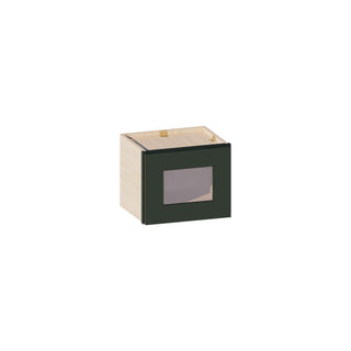 Aston Green - 15"W × 12"H Glass-Door Wall Cabinet
