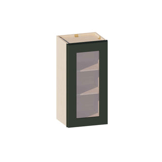 Aston Green - 15"W × 30"H Glass-Door Wall Cabinet