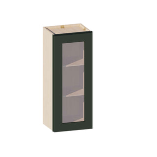 Aston Green - 15"W × 36"H Glass-Door Wall Cabinet