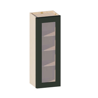 Aston Green - 15"W × 42"H Glass-Door Wall Cabinet