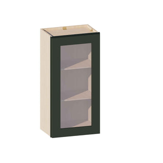 Aston Green - 18"W × 36"H Glass-Door Wall Cabinet