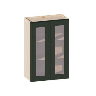 Aston Green - 24"W × 36"H Glass-Door Wall Cabinet