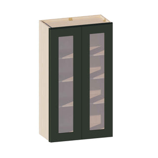 Aston Green - 24"W × 42"H Glass-Door Wall Cabinet