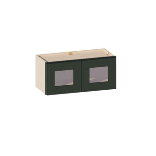 Aston Green - 27"W × 12"H Glass-Door Wall Cabinet