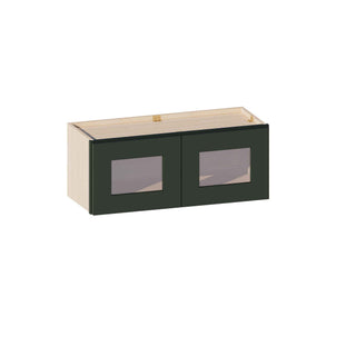 Aston Green - 30"W × 12"H Glass-Door Wall Cabinet