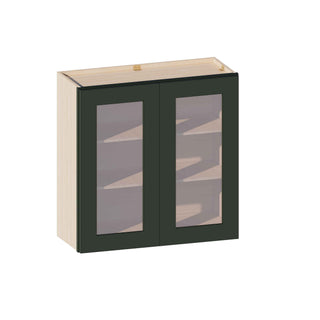 Aston Green - 30"W × 30"H Glass-Door Wall Cabinet