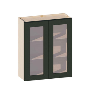 Aston Green - 30"W × 36"H Glass-Door Wall Cabinet