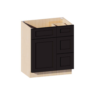 Iron Black - 30"W Offset-Sink Vanity Combo Cabinet (Drawer on Right)