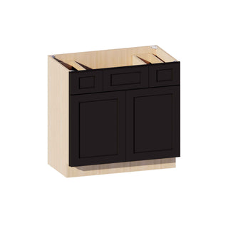 Iron Black - 36"W Centered-Sink Vanity Combo Cabinet
