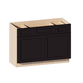 Iron Black - 48"W Centered-Sink Vanity Combo Cabinet