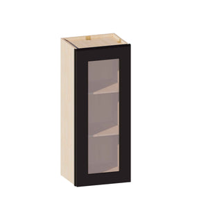 Iron Black - 15"W × 36"H Glass-Door Wall Cabinet