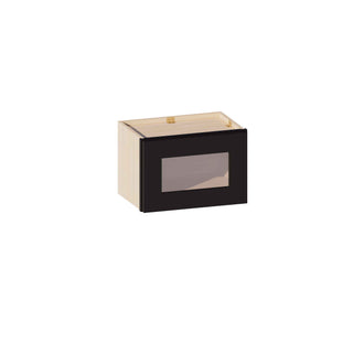 Iron Black - 18"W × 12"H Glass-Door Wall Cabinet