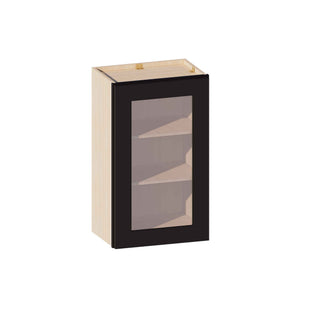 Iron Black - 18"W × 30"H Glass-Door Wall Cabinet
