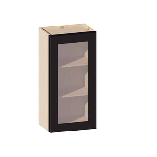 Iron Black - 18"W × 36"H Glass-Door Wall Cabinet