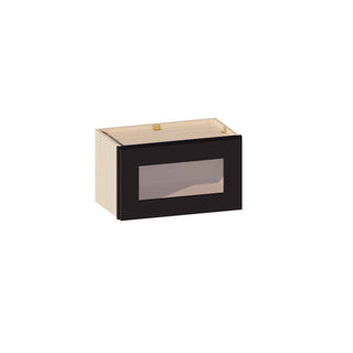 Iron Black - 21"W × 12"H Glass-Door Wall Cabinet