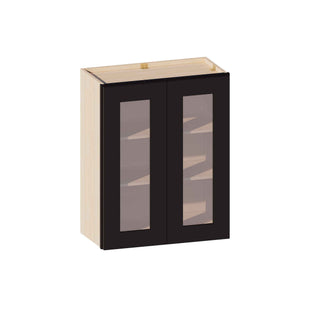 Iron Black - 24"W × 30"H Glass-Door Wall Cabinet
