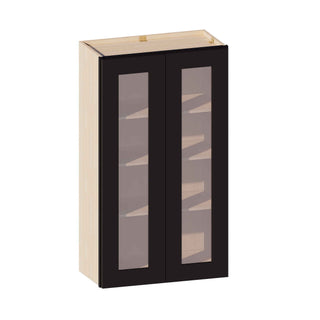 Iron Black - 24"W × 42"H Glass-Door Wall Cabinet