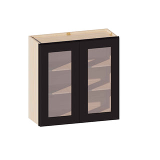 Iron Black - 30"W × 30"H Glass-Door Wall Cabinet