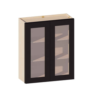 Iron Black - 30"W × 36"H Glass-Door Wall Cabinet