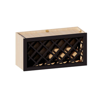 Iron Black - 30"W × 15"H Wine Rack Wall Cabinet