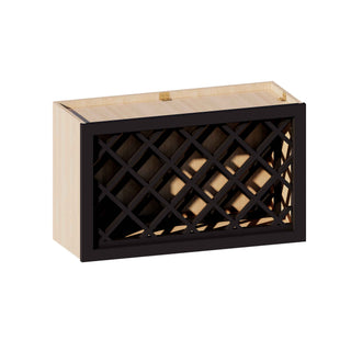 Iron Black - 30"W × 18"H Wine Rack Wall Cabinet