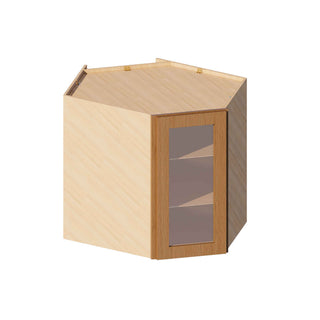 Treasure Chest - 24"W × 30"H Glass-Door Diagonal Corner Wall Cabinet