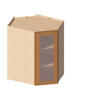 Treasure Chest - 24"W × 36"H Glass-Door Diagonal Corner Wall Cabinet