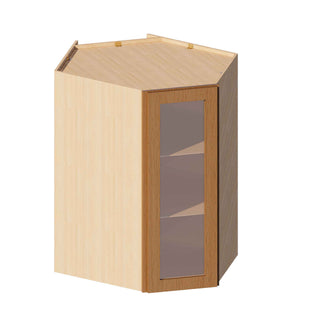 Treasure Chest - 24"W × 42"H Glass-Door Diagonal Corner Wall Cabinet