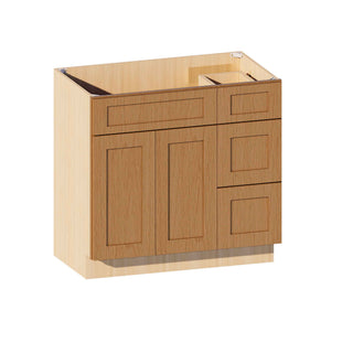Treasure Chest - 36"W Offset-Sink Vanity Combo Cabinet (Drawer on Right)