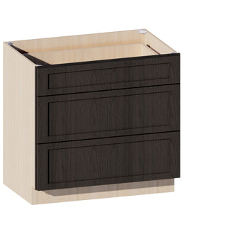 Smokey Ash - 36"W Drawer Base Cabinet