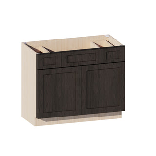 Smokey Ash - 42"W Centered-Sink Vanity Combo Cabinet
