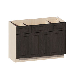 Smokey Ash - 48"W Centered-Sink Vanity Combo Cabinet