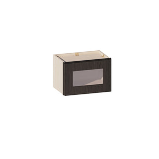 Smokey Ash - 18"W × 12"H Glass-Door Wall Cabinet