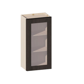 Smokey Ash - 18"W × 36"H Glass-Door Wall Cabinet