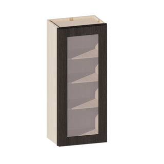 Smokey Ash - 18"W × 42"H Glass-Door Wall Cabinet