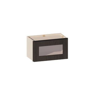 Smokey Ash - 21"W × 12"H Glass-Door Wall Cabinet
