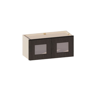 Smokey Ash - 27"W × 12"H Glass-Door Wall Cabinet