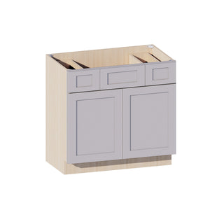 Lunar Gray - 36"W Centered-Sink Vanity Combo Cabinet
