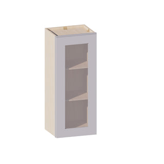 Lunar Gray - 15"W × 36"H Glass-Door Wall Cabinet