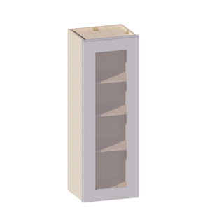 Lunar Gray - 15"W × 42"H Glass-Door Wall Cabinet