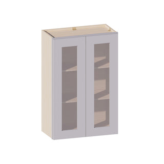 Lunar Gray - 24"W × 36"H Glass-Door Wall Cabinet