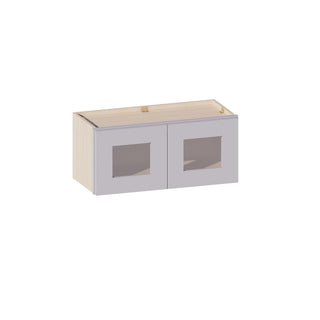 Lunar Gray - 27"W × 12"H Glass-Door Wall Cabinet