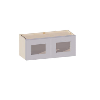 Lunar Gray - 30"W × 12"H Glass-Door Wall Cabinet