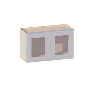 Lunar Gray - 30"W × 18"H Glass-Door Wall Cabinet