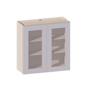 Lunar Gray - 30"W × 30"H Glass-Door Wall Cabinet