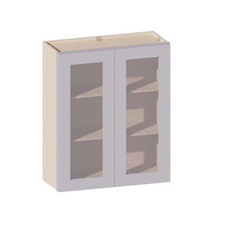 Lunar Gray - 30"W × 36"H Glass-Door Wall Cabinet