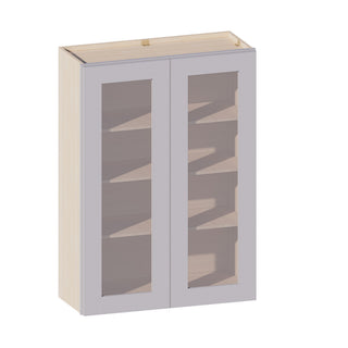 Lunar Gray - 30"W × 42"H Glass-Door Wall Cabinet