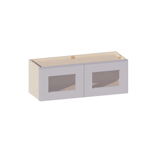 Lunar Gray - 33"W × 12"H Glass-Door Wall Cabinet