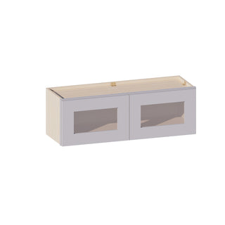 Lunar Gray - 36"W × 12"H Glass-Door Wall Cabinet