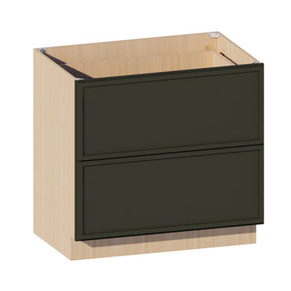Slim Aston Green - 36"W Drawer Base Cabinet